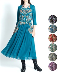 【予約受付中】mash mania　8分袖リバーシブルワンピース　リーガルフェザー【1月下旬より順次発送予定】