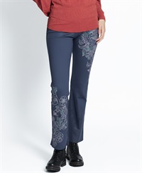 【予約受付中】mash mania　セミフレアーパンツ　ジョイフルライン【1月下旬より順次発送予定】(ネイビー-M)