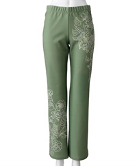 【予約受付中】mash mania　セミフレアーパンツ　ジョイフルライン【1月下旬より順次発送予定】(カーキ-M)