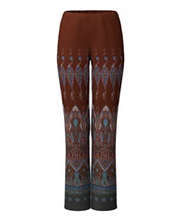 【予約受付中】mash mania　セミフレアーパンツ　ペイズリーモザイク【1月下旬より順次発送予定】(ブラウン-M)