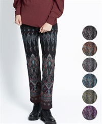 【予約受付中】mash mania　セミフレアーパンツ　ペイズリーモザイク【1月下旬より順次発送予定】