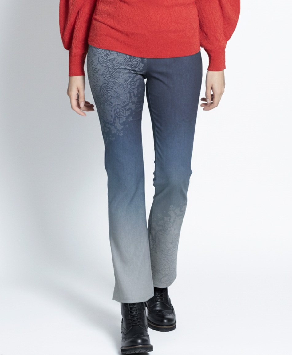 【予約受付中】mash mania　セミフレアーパンツ　シンフォニア【1月下旬より順次発送予定】(ネイビー-M)