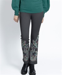 【予約受付中】mash mania　セミフレアーパンツ　リーガルフェザー【1月下旬より順次発送予定】(ダークブラック-M)