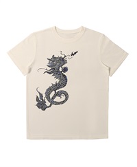 【予約受付中】THE MASH復刻柄　半袖Tシャツ（ユニセックス）ドラゴン【2月末より順次発送予定】(ベージュ-S)
