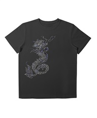 【予約受付中】THE MASH復刻柄　半袖Tシャツ（ユニセックス）ドラゴン【2月末より順次発送予定】(ブラック-S)