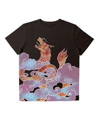 【予約受付中】THE MASH復刻柄　半袖Tシャツ（ユニセックス）龍雲【2月末より順次発送予定】(ブラック-S)