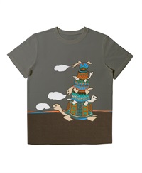 【予約受付中】THE MASH復刻柄　半袖Tシャツ（ユニセックス）カメ【2月末より順次発送予定】(グレー-S)