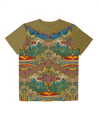 【予約受付中】THE MASH復刻柄　半袖Tシャツ（ユニセックス）ピラミッド【2月末より順次発送予定】(カーキ-S)