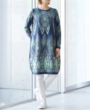 【限定復刻】 mash mania　プリモーディアル　コクーンワンピース　ワインディング(ブルー-F)