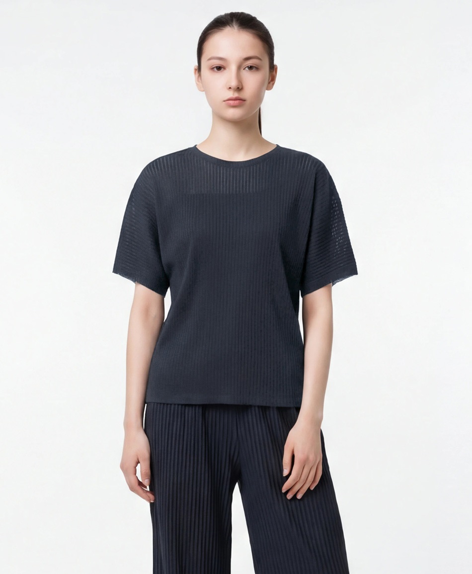 PRIMORDIAL　ドルマン半袖トップス(ネイビー-F)