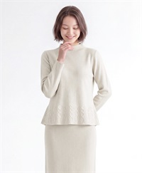 PRIMORDIAL　ボトルネックトップス(ベージュ-M)