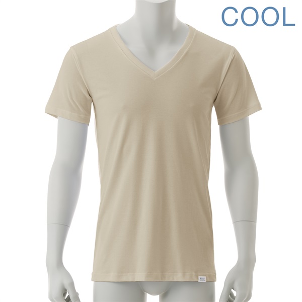 【新規様限定】消臭アンダーシャツCOOL・Vネック(ベージュ-Ｍ)