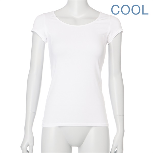 【新規様限定】消臭フレンチスリーブCOOL［汗取りパッド付き］(ホワイト-Ｍ)