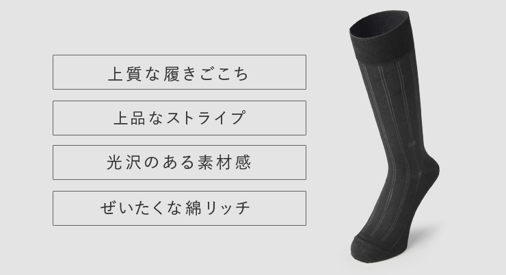 消臭ビジネスソックス・ダブルストライプ＜2足セット＞