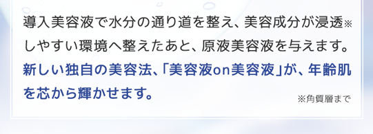 導入美容液での水分の通り道を作り、